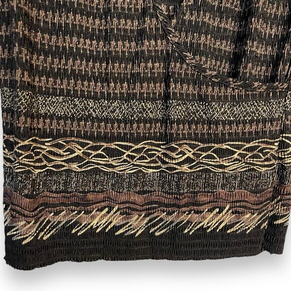 Pleat Pleat By Rafael Faux Wrap Blouse Women's Small Multicolor Mixed Print Top - Picture 8 of 9